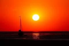 Cuxland, Wurster Nordseeküste, Cappel-Neufeld 2018, Sonnenuntergang