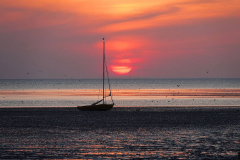 Cuxland, Wurster Nordseeküste, Cappel-Neufeld 2020, Sonnenuntergang