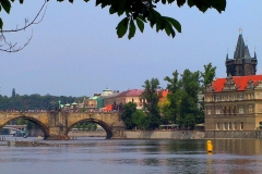 Tschechische Republik, Prag, Moldau mit Karlsbrücke