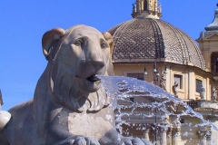 Italien, Rom, Piazza del Popolo, Löwenbrunnen
