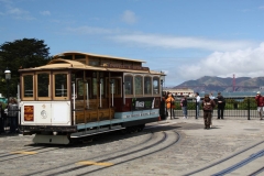 San Francisco, Cable Car auf dem Wendeplatz
