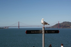 San Francisco, Blick von Alcatraz auf die Golden Gate Bridge