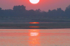 Myanmar, Sonnenuntergang auf dem Irrawaddy
