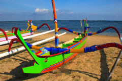 Bali, Sanur, Traditionelles Auslegerboot