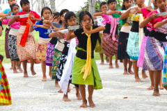 Bali, Puri Dajuma Cottages, Traditioneller Tanz, Proben des Nachwuchses