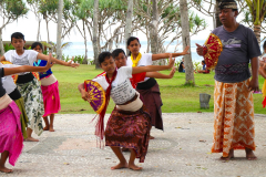 Bali, Puri Dajuma Cottages, Traditioneller Tanz, Proben des Nachwuchses