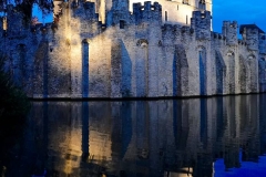 Burg Gravensteen bei Nacht, Gent, Belgien