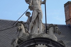 Belgien, Gent, Sint-Veerleplein, Neptun-Statue
