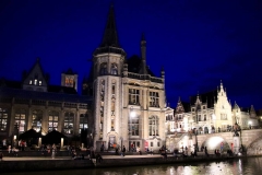 Belgien, Gent, Graslei bei Nacht