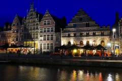 Belgien, Gent, Graslei bei Nacht