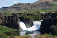 Island, Fahrt nach Landmannalaugar, Hjálparfoss
