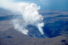 Island von oben, Grindavik, Vulkanausbruch am Berg Litli Hrutur