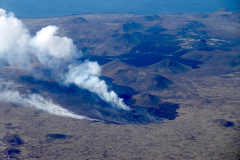 Island von oben, Grindavik, Vulkanausbruch am Berg Litli Hrutur