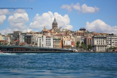 Istanbul, Galatabrücke, im Hintergrund der Galataturm