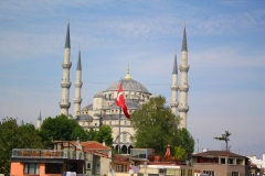 Istanbul, Blick von der Hoteldachterrasse auf die Blaue Moschee