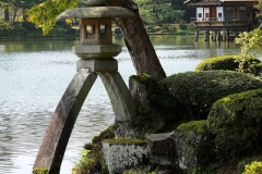 Japan, Kanazawa, Kenroku-en Garten, Kotoji-Laterne, Kasumi-Teich