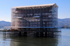 Japan, Miyajima, Itsukushima Schrein, Das Schwimmende Tor wird restauriert