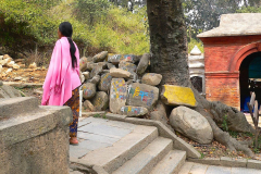 Nepal, Kathmandu, Tempelanlage Swayambhunath, Tibetische Manisteine