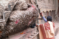 Nepal, Kathmandu, Der Zahnschmerzgott Vaisya Dev