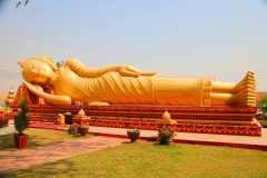 Laos, Vientiane, Wat That Luang, Liegender Buddha