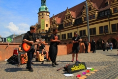 Leipzig, Musikgruppe vor dem Alten Rathaus