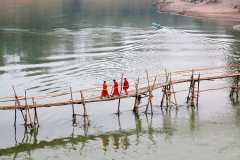 Laos, Luang Prabang, Bambusbrücke