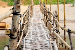 Laos, Luang Prabang, Bambusbrücke