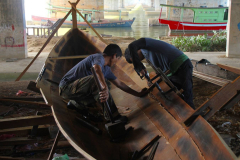 Malaysia, Pulau Duyong, Holzboot-Herstellung