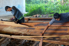 Malaysia, Pulau Duyong, Holzboot-Herstellung