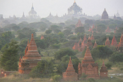 Myanmar, Bagan, Abendstimmung vom Pyathada Tempel