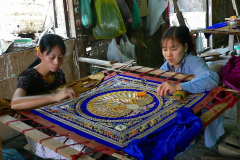 Myanmar, Mandalay, Handwerk Stickerei