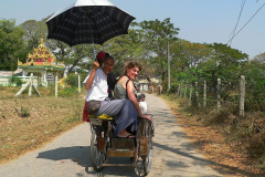 Myanmar, Yangon, Wir fahren mit einer Rikscha