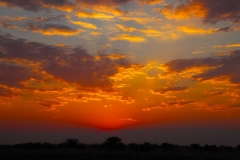 Namibia, Etosha Nationalpark, Sonnenuntergang