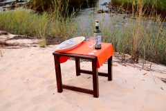Namibia, Sundowner an den Popa Falls