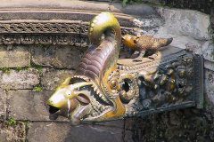 Nepal, Bhaktapur, Königspalast, Brunnen Nag Pokhari, Wasserspeier
