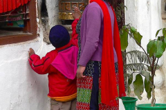 Nepal, Bodnath, Bodnath-Stupa, Gebetsmühle