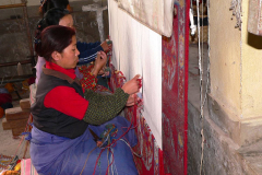 Nepal, Begegnungen unterwegs nach Bungamati, Besuch einer Spinnerei und Weberei