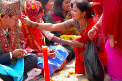 Nepal, Chobhar, Hochzeitsvorbereitung
