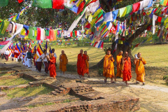 Nepal, Lumbini, Der Heilige Garten, Pilgergruppe