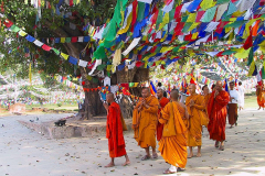 Nepal, Lumbini, Der Heilige Garten, Pilgergruppe