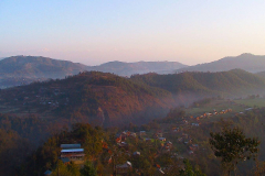 Nepal, Ausblick vom Balthali Village Resort, Abendstimmung