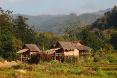 Laos, Oudomxay, Nam Kat Yola-Regenwald, Khmu Village