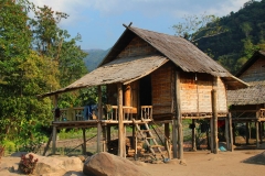 Laos, Oudomxay, Nam Kat Yola-Regenwald, Khmu Village