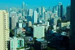 Thailand, Bangkok, Blick aus unserem Hotelfenster auf die Skyline bei Tag