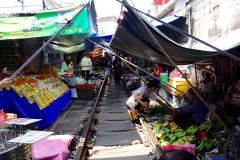 Thailand, Samut Songkhkram, Mae Klong Zugmarkt