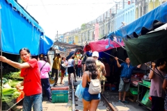 Thailand, Samut Songkhkram, Mae Klong Zugmarkt