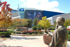 USA, Georgia, Atlanta, Blick von World of Coca-Cola auf das Georgia Aquarium