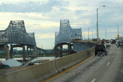 USA, Louisiana, New Orleans, Mississippi River, Crescent City Connection Bridge
