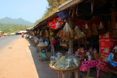 Laos, Vang Vieng, Markt am Straßenrand
