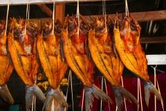 Laos, Vang Vieng, Markt am Straßenrand